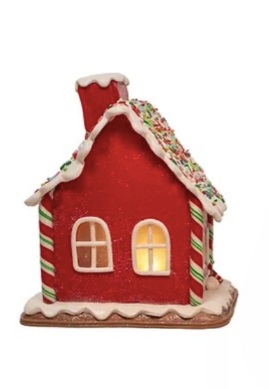 Santa Gingerbread Houses Red