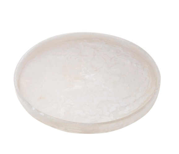 Resin Round Tray White 16in