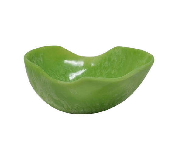 Glossy Curved Serving Fruit Bowl 13.25in Lime Green