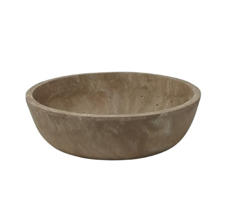 Round Curved Serving Bowl Beige