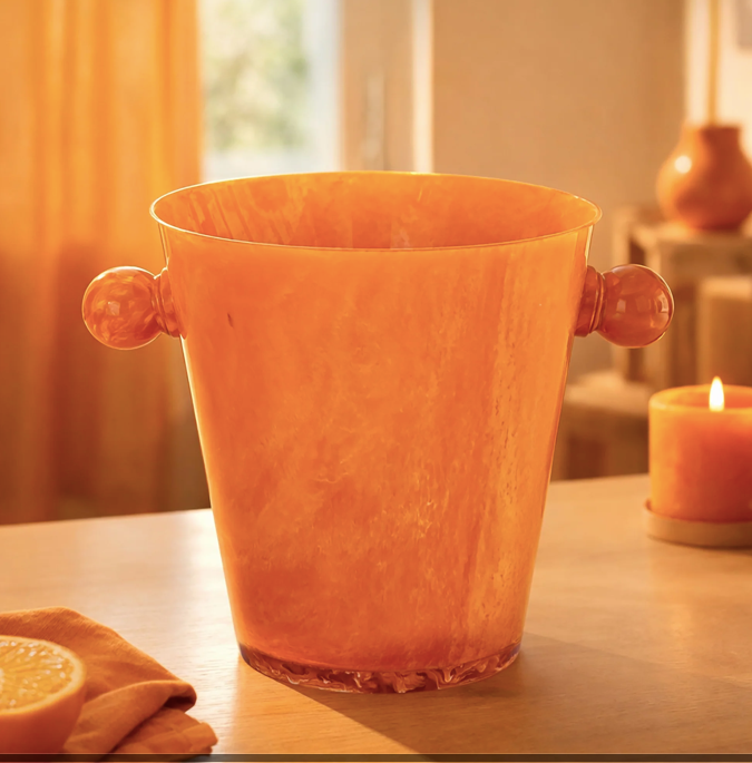 Orange Resin Ice Bucket