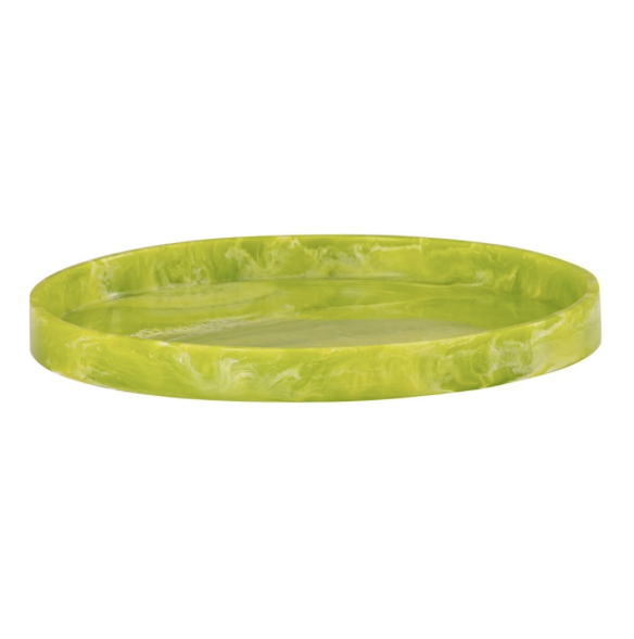 Lg Green Resin Round Tray