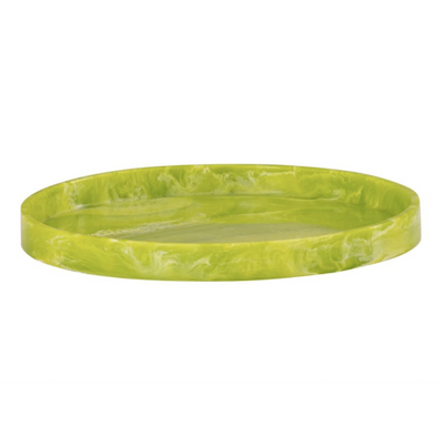 Lg Green Resin Round Tray