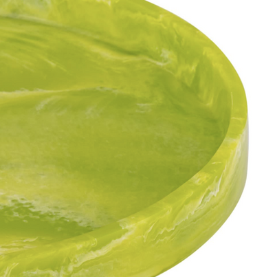 Lg Green Resin Round Tray