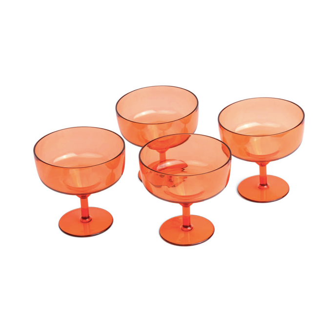 The Rue Margarita Glass Orange Set of 4