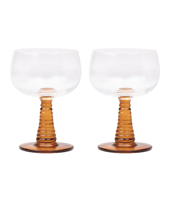 The Romy Wine Glasses Amber Set of 2