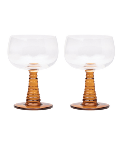 The Romy Wine Glasses Amber Set of 2