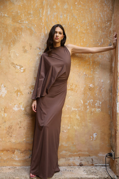Ella Long Dress Mocca