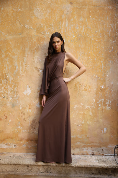 Ella Long Dress Mocca