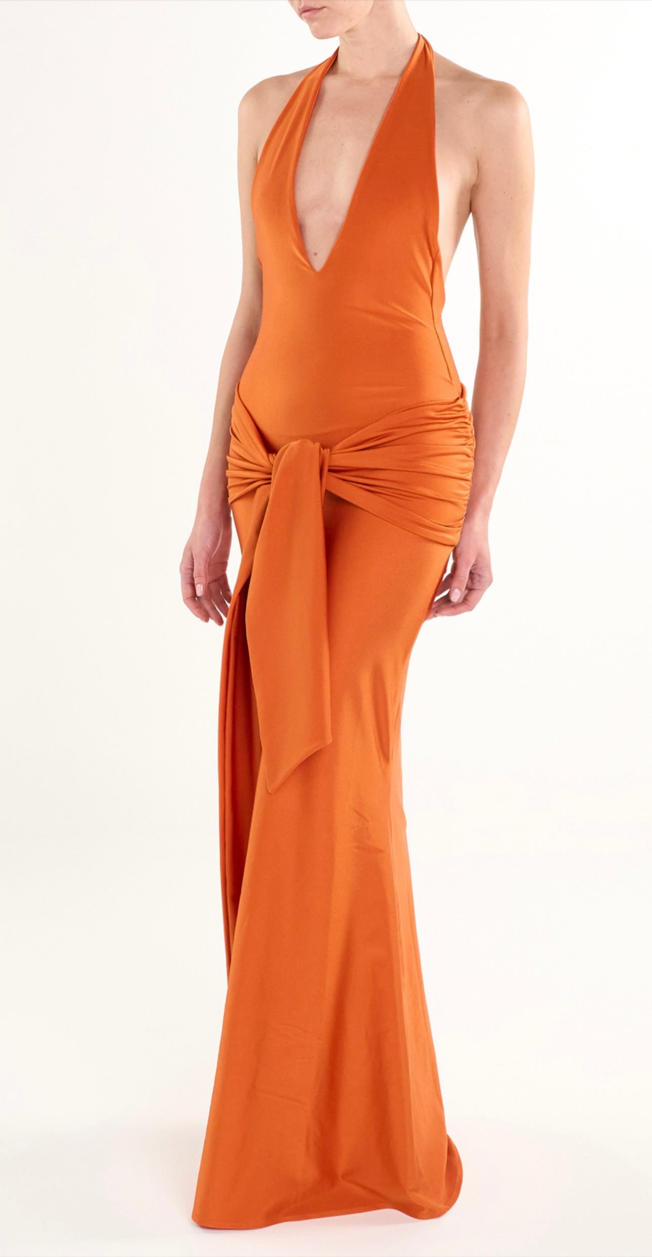 Vlen Long Dress Orange