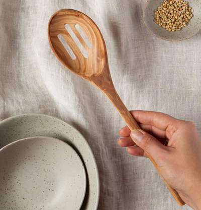 Olive Wood Slotted Spoon