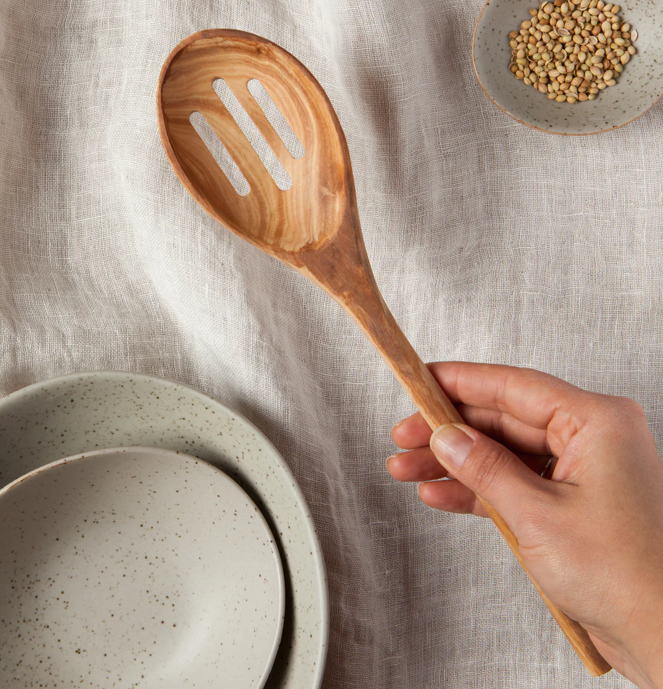 Olive Wood Slotted Spoon