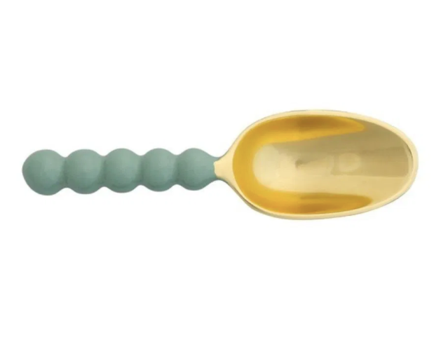 Enameled Aluminum Scoop Mint Gold