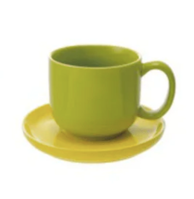 Stoneware Mug with Saucer