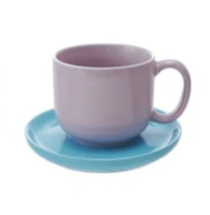 Stoneware Mug with Saucer