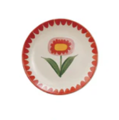 Stoneware Flower Plate 7in A