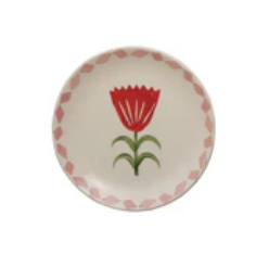 Stoneware Flower Plate 7in B