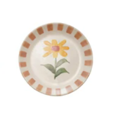 Stoneware Flower Plate 7in C