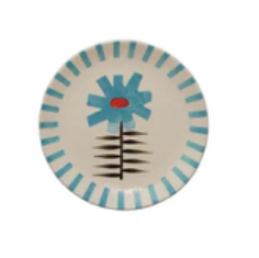 Stoneware Flower Plate 7in D