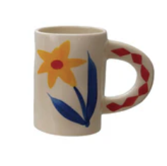 Stoneware Flower Mug