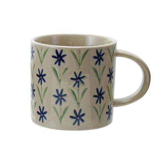 Stoneware Flower Mug