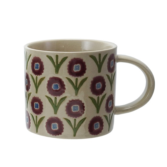 Stoneware Flower Mug