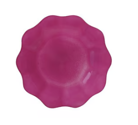 Opaque Glass Scalloped Plate Violet