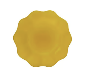 Opaque Glass Scalloped Plate Yellow