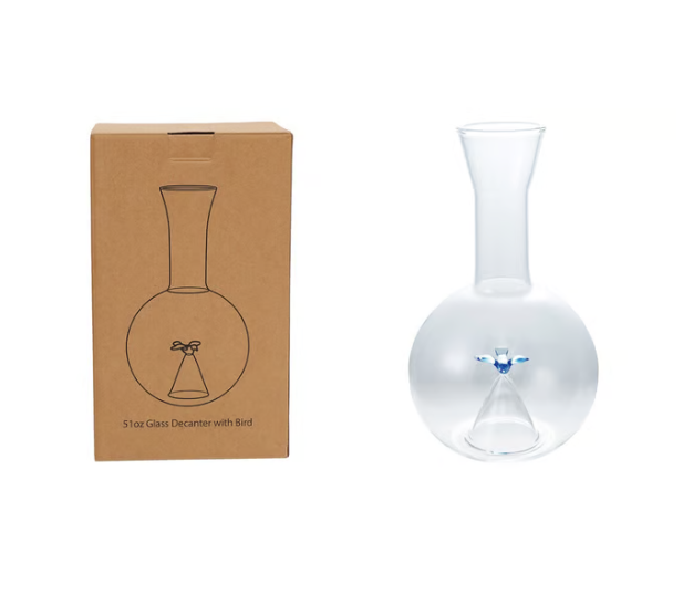 Glass Decanter Blown Bird