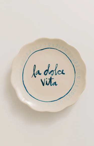 Stoneware Plate w Saying
