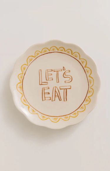 Stoneware Plate w Saying