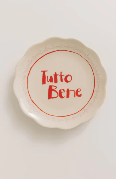 Stoneware Plate w Saying