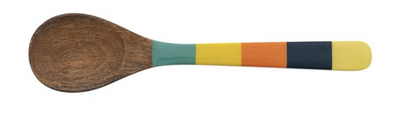 Wood Spoon w Striped Handle