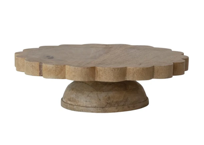 Mango Wood Scalloped Pedestal