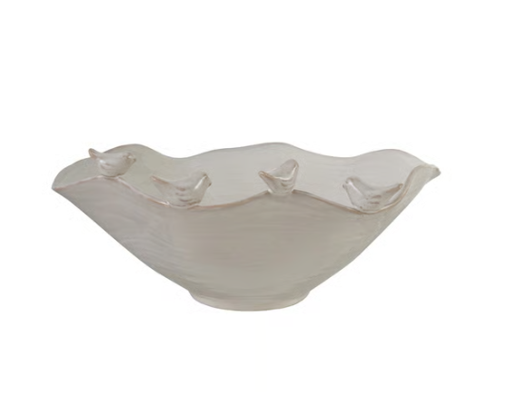 Bowl W 3D Birds on Rim