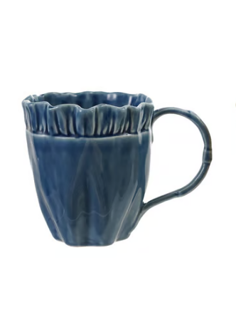 Ruffled Mug Blue