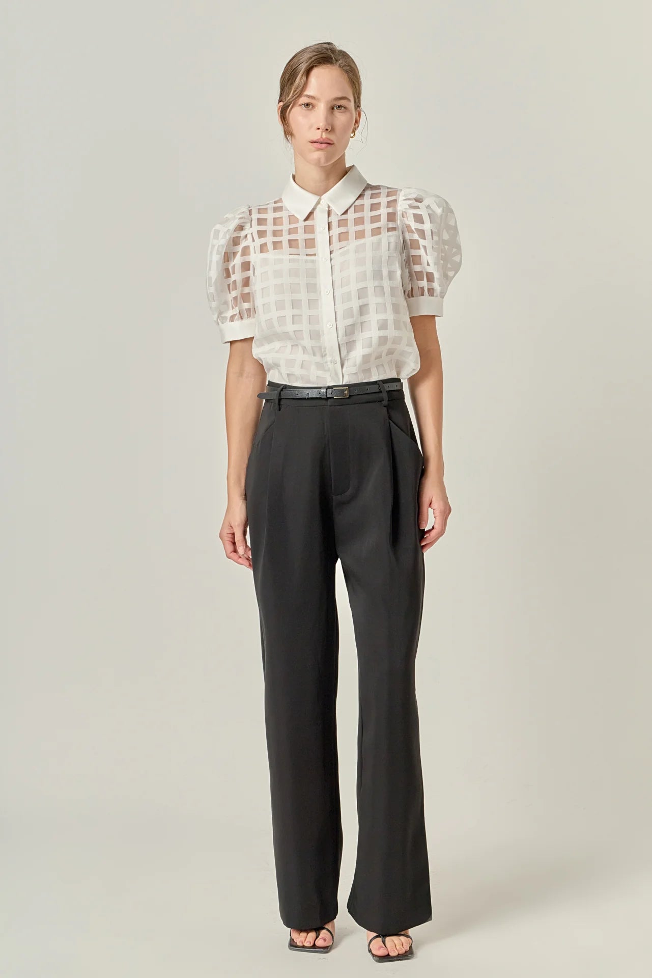 Burde Organza Blouse White  XS