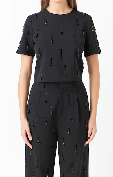 Beaded Top Black