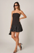 Strapless Bubbled Mini Dress Black