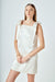 Velvet Satin Bow Mini Dress Ivory
