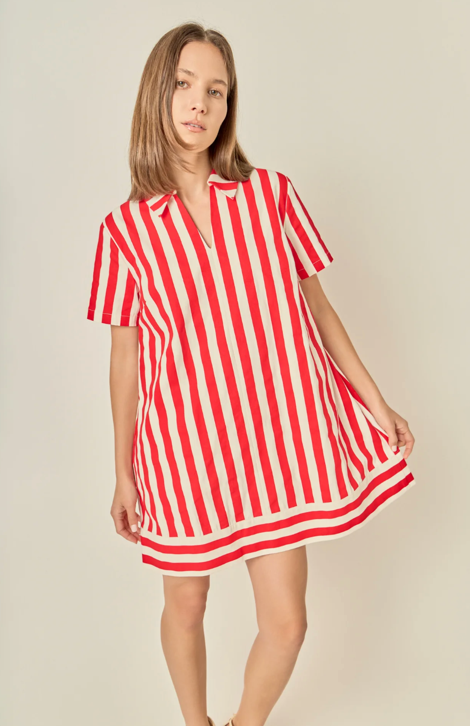 Rita Striped Mini Shirt Dress