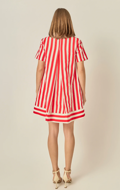 Rita Striped Mini Shirt Dress