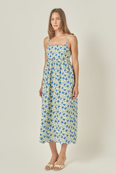 Ruth Dress Cream Blue