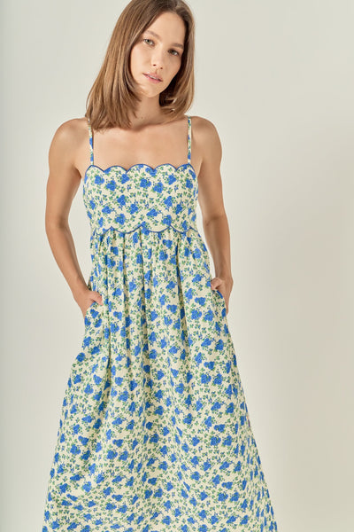 Ruth Dress Cream Blue