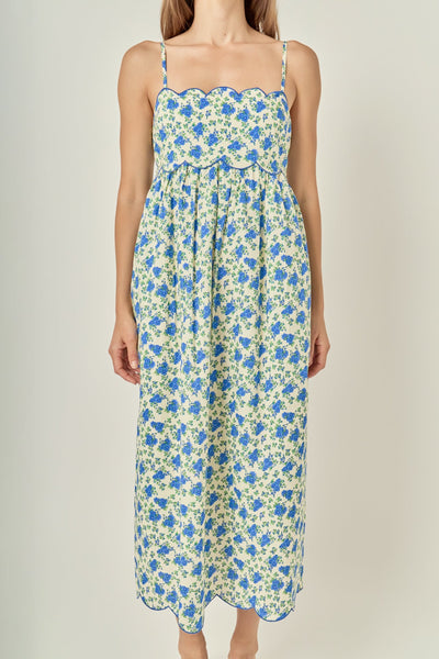 Ruth Dress Cream Blue