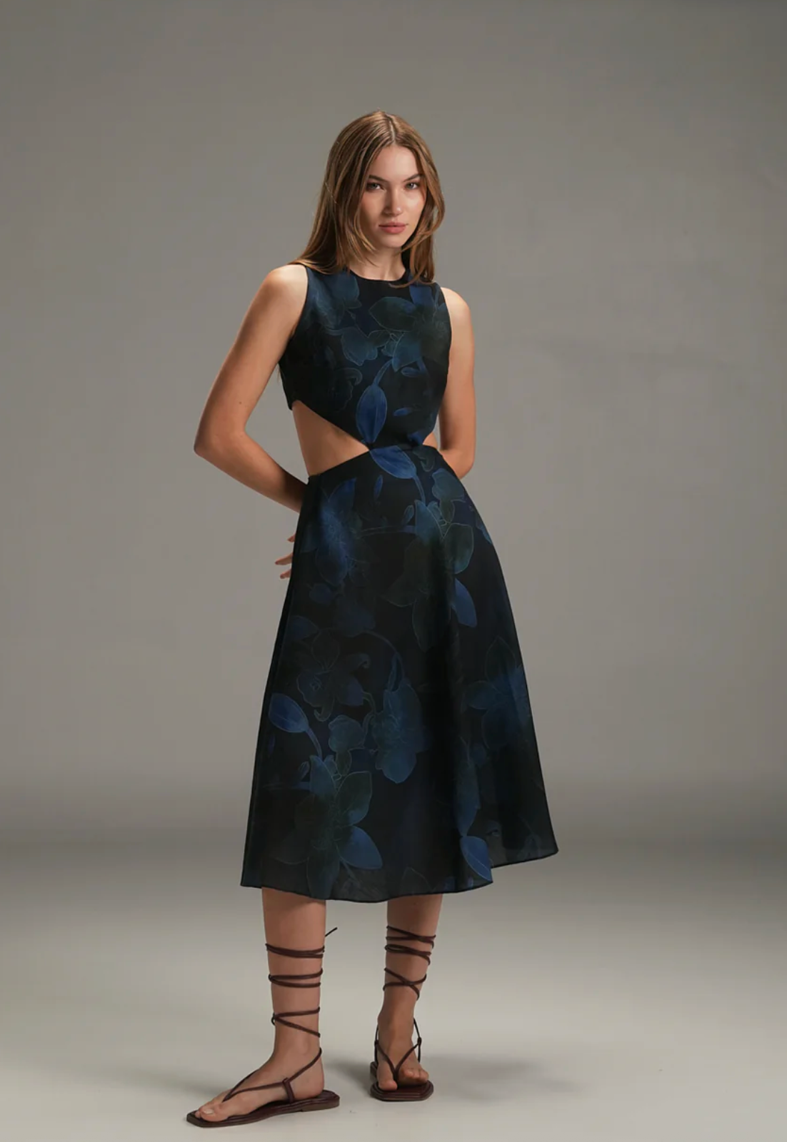 Night Maria Linen Midi Dress