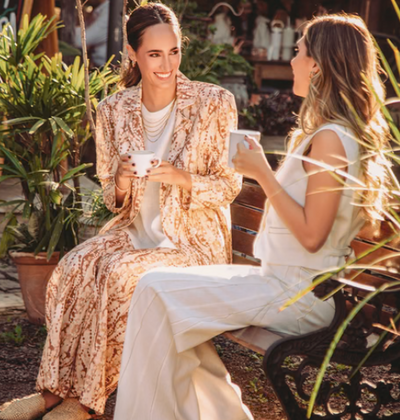 Pilar Pant Lino Print Beige