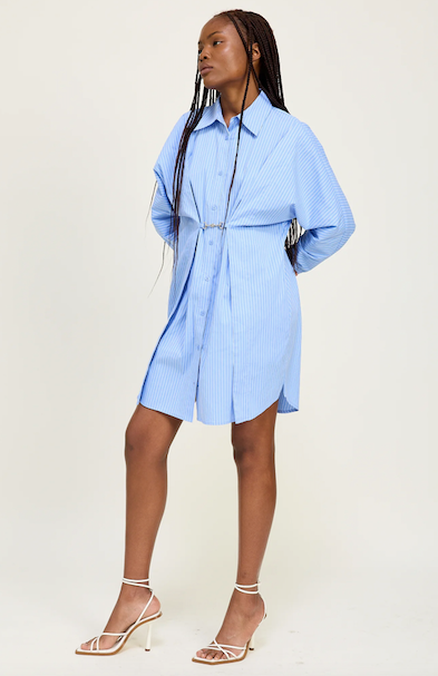 Lilith Shirt Dress Stripe Blue White