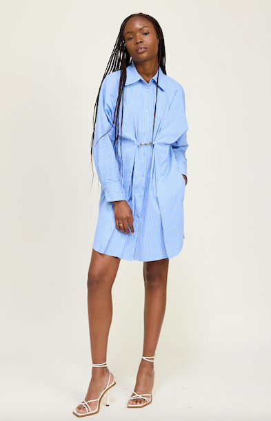 Lilith Shirt Dress Stripe Blue White