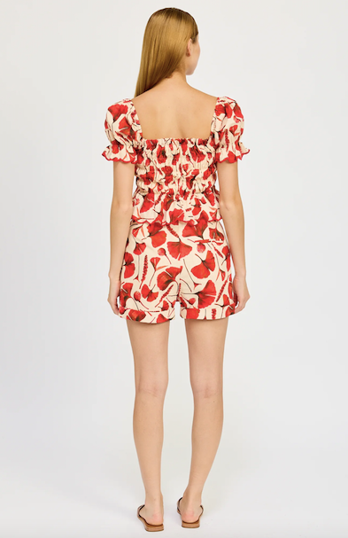 Josie Belted Short Natural Red